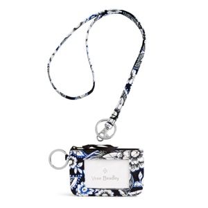 Lanyard & Iconic Zip ID Case in Snow Lotus